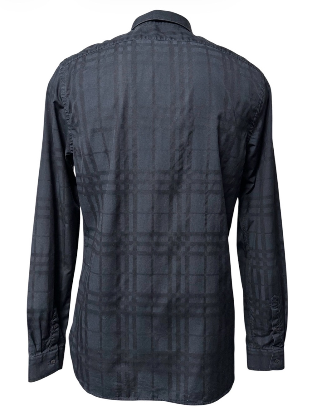 BURBERRY Men’s Cotton Tailored Fit Check Long Sleeve Shirt - Blue, Large - Picture 4 of 11